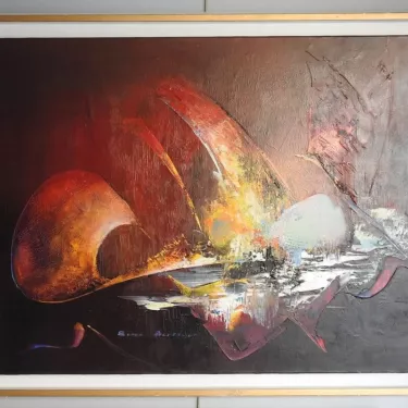 Huile sur Toile de René BERTHET (1941-2018) Intitulée  Harmonie Cosmique 