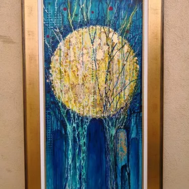 Camille Niogret (1910 - 2009) Oil And Gold On Canvas - Entitled  Vers Le Haut 