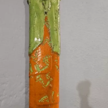 Sculpture en Céramique émaillée, Technique RAKU -  Africaine et son Bébé  16-I-5