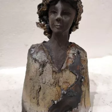 Balkis II Réf 2-22 Sculpture en Céramique émaillé - Raku d'Ossabb 