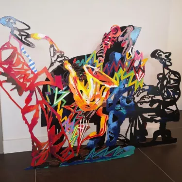 Composition Murale de David GESRTEIN - Intitulée  JAZZ BAND 