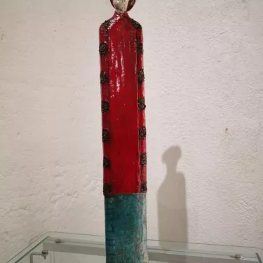 Sculpture en Céramique émaillée, Technique RAKU -  Indochinois  16-II-3