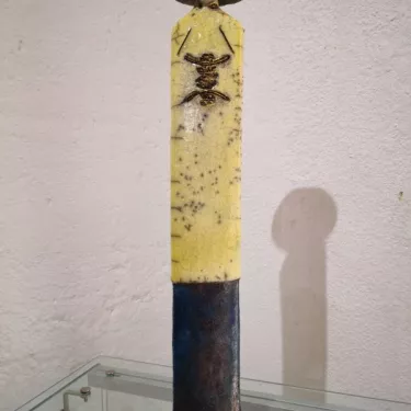 Sculpture en Céramique émaillée, Technique RAKU -  Vietnamien  16-II-8
