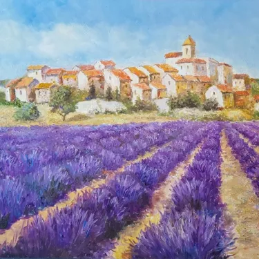 Lavender Fields in Provence - Oil on canvas - GLUZAC - A14