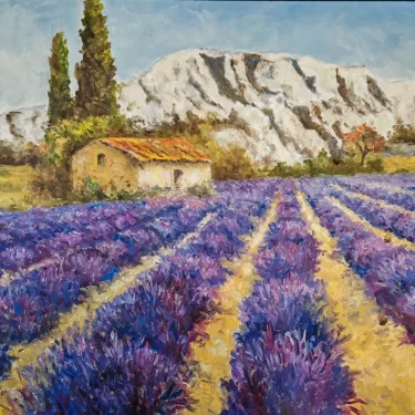 The Cabin in the Lavender - Oil on canvas - GLUZAC - A79