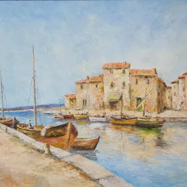 Small Fishing Port - Oil on canvas - GLUZAC - M8