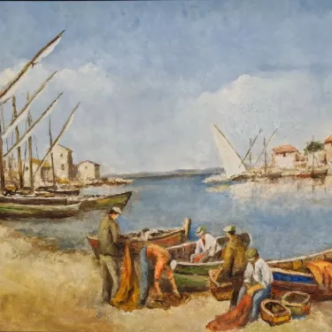 Life at the Port - Oil on canvas - GLUZAC - M102