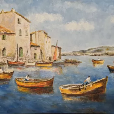 Departure of the boats - Oil on canvas - GLUZAC - M108