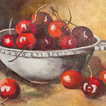 Still Life - FRUIT - Cherries - Oil on canvas - GLUZAC - F81