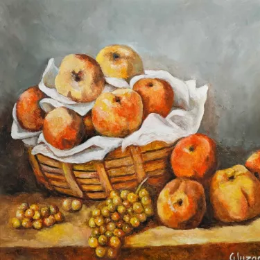 Still Life - FRUIT - Apples, Grapes - Oil on canvas - GLUZAC - F20