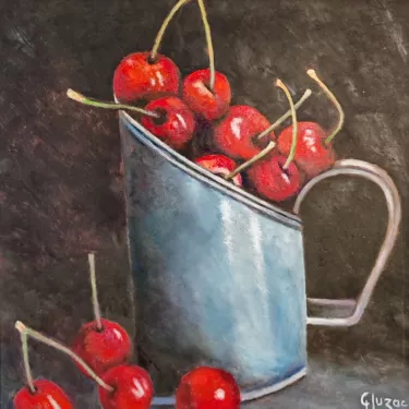 Still Life - FRUIT - Cherries - Oil on canvas - GLUZAC - F30