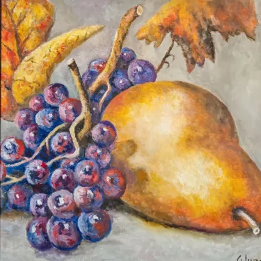 Still Life - FRUIT - Pear, Grapes - Oil on canvas - GLUZAC - F31