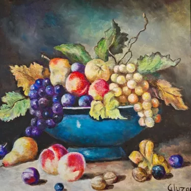 Still Life - FRUIT - Fruit Basket - Oil on canvas - GLUZAC - F33