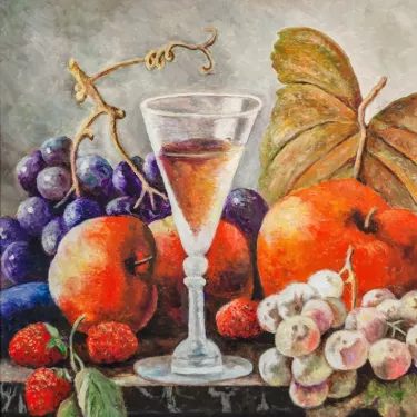 Still Life - FRUIT - Around a Bowl - Oil on canvas - GLUZAC - F36