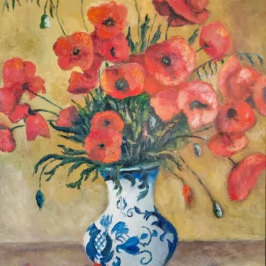 Still Life - FLOWERS - BOUQUET OF POPPIES - Oil on canvas - GLUZAC - FL81