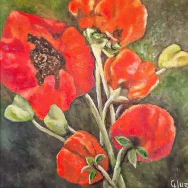 Still Life - FLOWERS - Poppies - Oil on canvas - GLUZAC - FL66