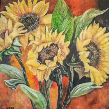 Still Life - FLOWERS - Sunflowers - Oil on canvas - GLUZAC - FL69