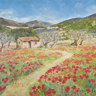 Provence. - Olive Trees and Poppies in Provence - P31