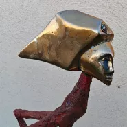 AMAZONEH138cmSocleMarbre21x16x7cmTteBronzedeRobertJAYET20103