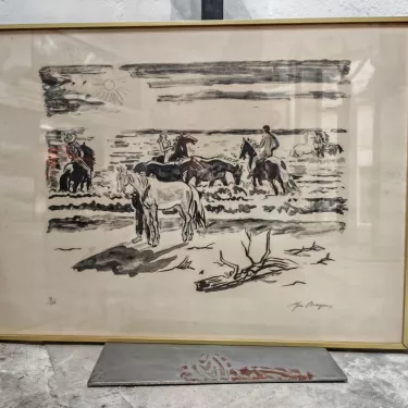 Lithographie  Chevaux en Camargue  d'Yves BRAYER (1907-1990)