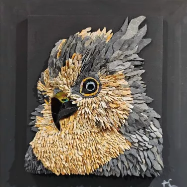 mosaic creation in stone and glass, entitled ‘DE NUIT’ (At Night), a unique and original work by Agnès COURET (born in 1965). n°3