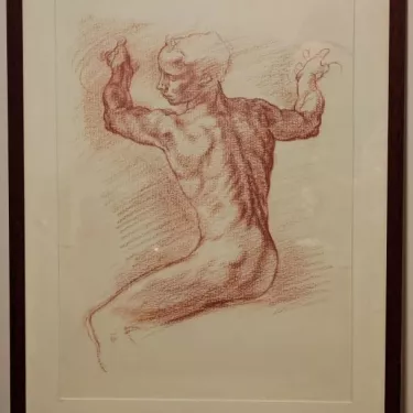 Sanguine  Jeune Homme Assis 