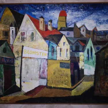 Huile sur toile Intitulée  Ruelle dans la Ville   de Carmelo CASTELLANO (192-2017) Réf 242