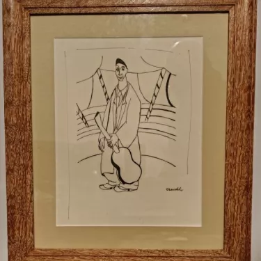 Black ink drawing on paper by Gabriel ZENDEL (1906-1992)