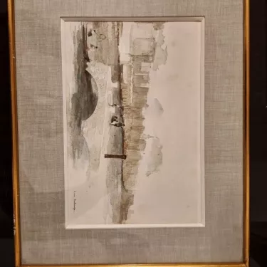  Watercolour by painter LOUIS DESCHAMPS (1842-1902)