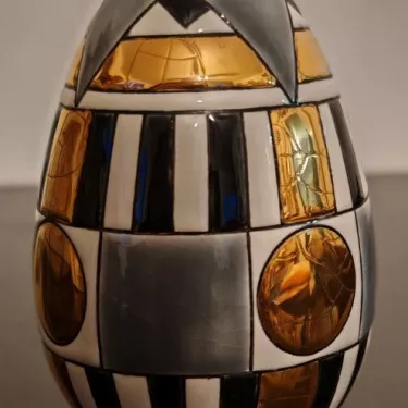 Oeuf T2 - Intitulé  GEO  - Faïencerie et Emaux de LONGWY.