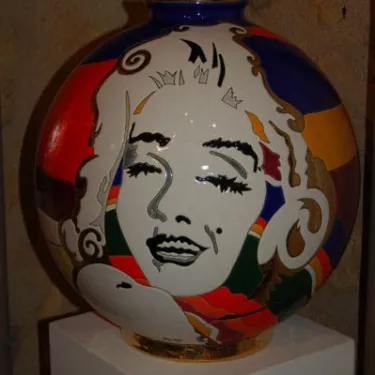 Boule Coloniale - Intitulé  MARYLIN  Design de DANILLO CURETTI ( 1953 - 1993) Faïencerie et Emaux de LONGWY