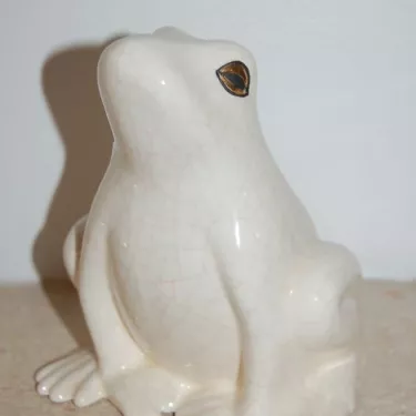 Sculpture en Email - Intitulée  GRENOUILLE  -  Faïencerie et Emaux de LONGWY.