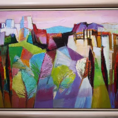 Huile sur Toile d'AndréDURET (1921-2019) -  Paysage des Baux de Provence  