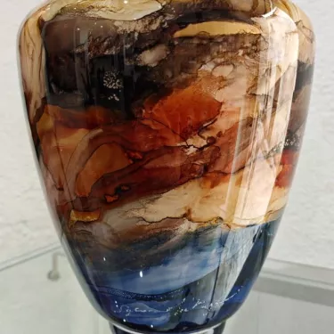 Vase Cristal Intitulé  MAYA  Création de Sylvie Montagnon Réf 46