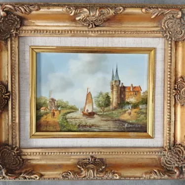 Huile sur panneau, une oeuvre Original et Unique de Franck WALTERS, peintre Britanique du XIX eme avant 1880. Réf 295-1