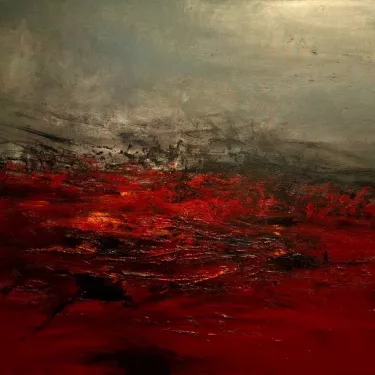 Huile sur Toile de TRISTAN,  Paysage Abstrait  FORMAT 50P Dimensions 116 x 81 cm Réf N°30