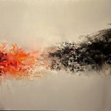 Huile sur Toile de TRISTAN,  Paysage Abstrait  FORMAT 50F Dimensions 116 x 89 cm Réf N° 33