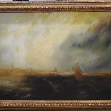Huile sur Toile de TRISTAN,  Marine traitée comme au VXII eme Réf N° 2