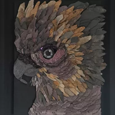Natural Stone and Glass Mosaic Painting - Titled “PHENIX” - Work by Agnès COURET No. 6