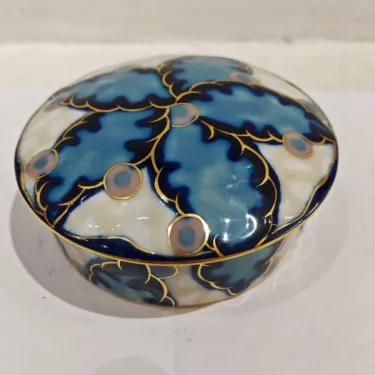 Camille THARAUD (1878-1956) à Limoges. Bonbonnière  Circulaire en Porcelaine  Réf 175