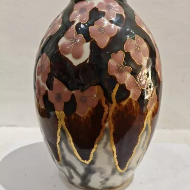 Camille THARAUD (1878-1956) Limoges. Modèle Zinnia, Vase Ovoïde en Porcelaine Réf 184