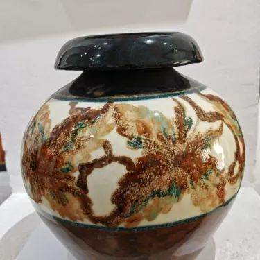 Camille THARAUD (1878-1956) Limoges. Modèle Amarante, Vase à Col Ourlé en Porcelaine Réf 180