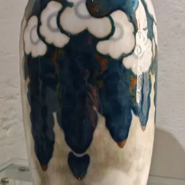 Camille THARAUD (1878-1956) Limoges. Modèle Aconit. Vase Oblong à Col Droit, en Porcelaine Réf 185