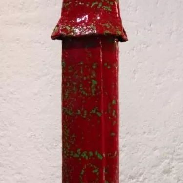 Sculpture, en céramique émaillée, dans la Technique Japonaise du RAKU. Intitulée  Africaines avec Bébé . Réf 15-III-7