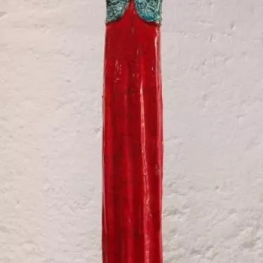 Sculpture, en céramique émaillée, dans la Technique Japonaise du RAKU. Intitulée  Femme ART DECO 1920 . Réf 15-III-8