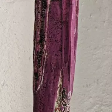 Sculpture, en céramique émaillée, dans la Technique Japonaise du RAKU. Intitulée  Geïsha - Violette Réf 18-I-1