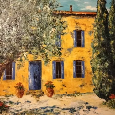 Huile sur Toile de Jacqueline SELLEM - Intitulée Bastide et Lavandes