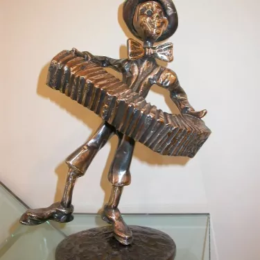 Sculpture - Bronze - Intitulée Musicien - Accordéoniste (27)