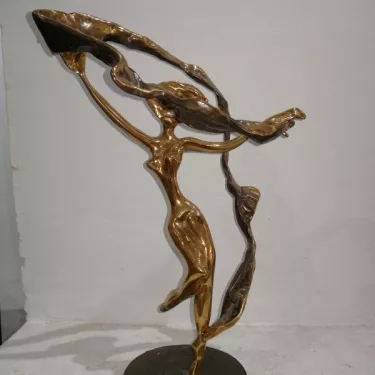 Sculpture - Bronze - Intitulée Danseuse au Turban (12)
