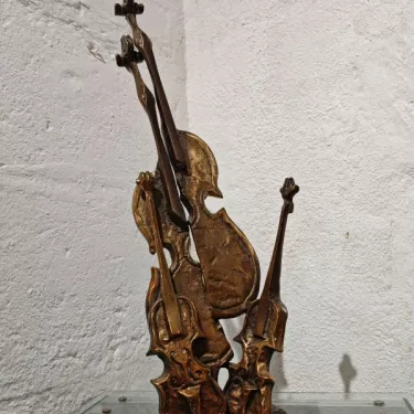 Groupe Violons - Sculpture en Bronze d'Yves Lohé (1941)